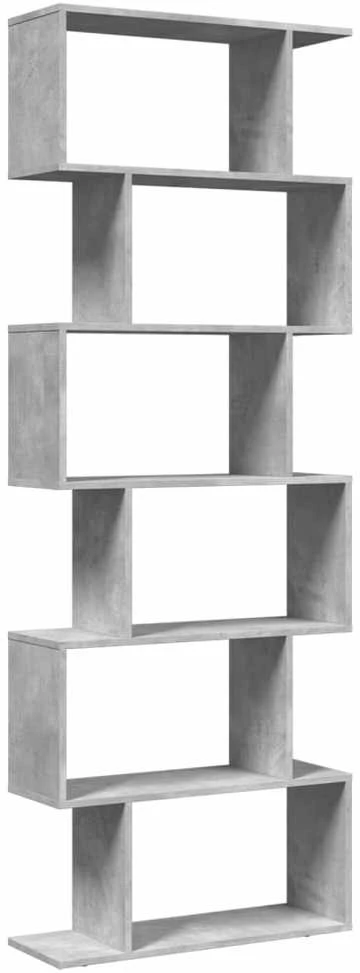 Pertvara/knygų spinta, betono pilka, 70x24x193cm, 6 pakopų
