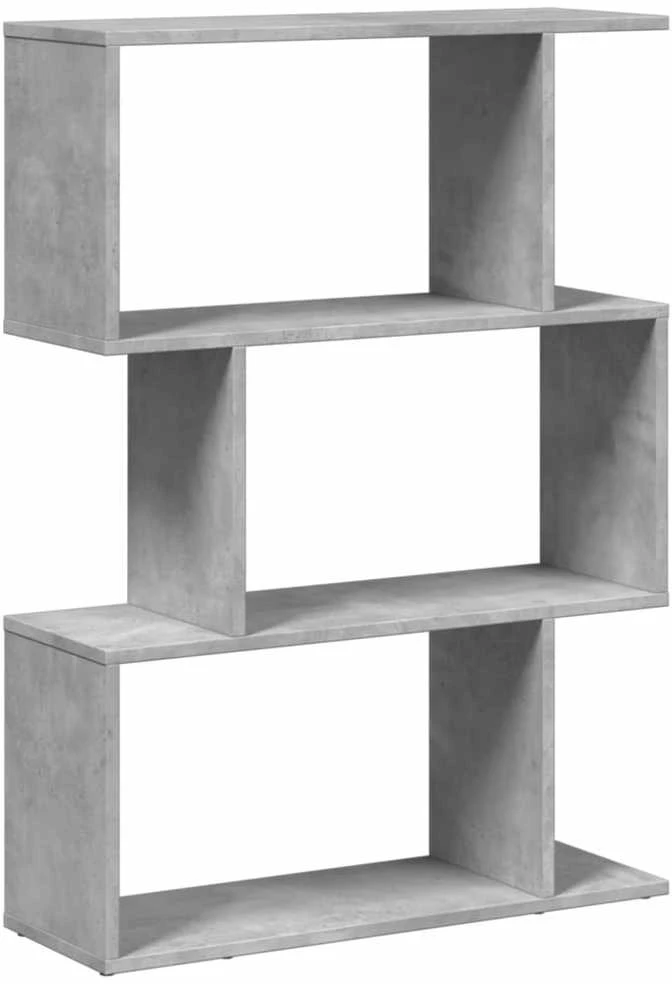 Pertvara/knygų spinta, betono pilka, 70x24x97cm, 3 pakopų