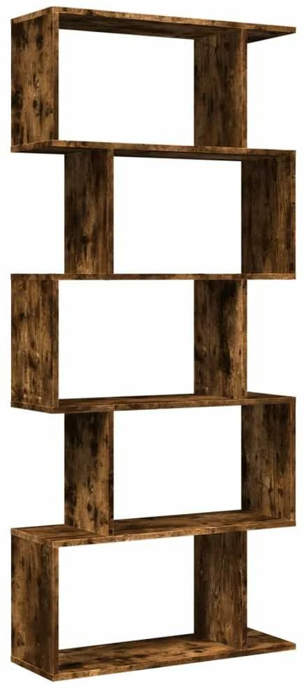 Pertvara/knygų spinta, dūminio ąžuolo, 70x24x161cm, 5 pakopų