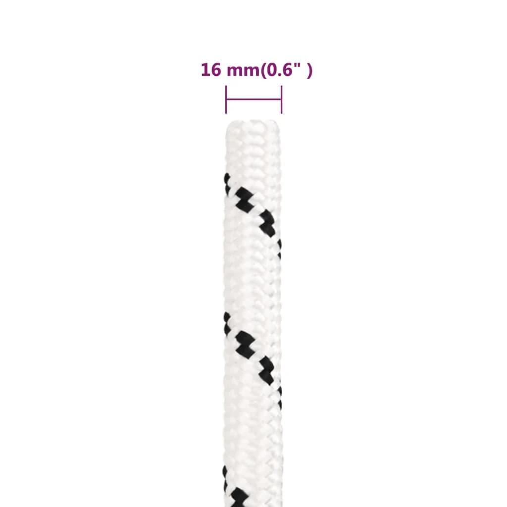 Pinta valties virvė, baltos spalvos, 16mmx25m, poliesteris