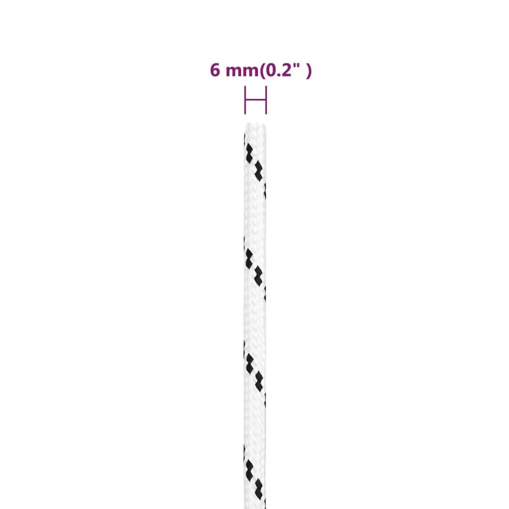 Pinta valties virvė, baltos spalvos, 6mmx25m, poliesteris