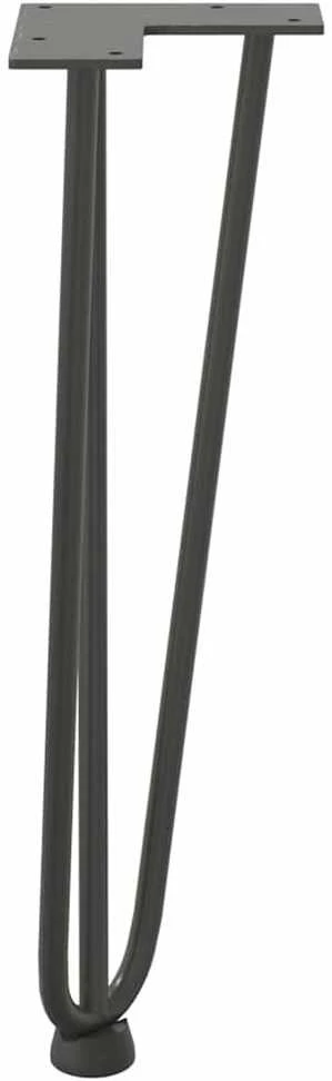 Kavos staliuko kojelės, 4 vnt., antracito spalvos, 42 cm, plienas, segtukai