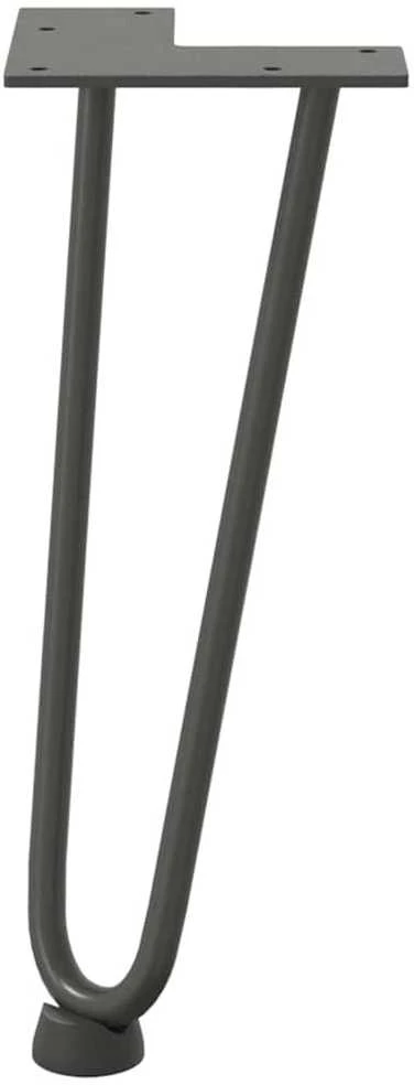 Kavos staliuko kojelės, 4 vnt., antracito spalvos, 30 cm, plienas, segtukai