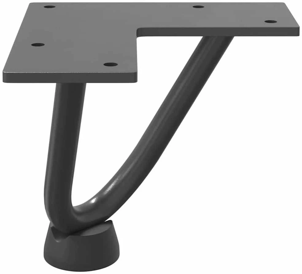 Kavos staliuko kojelės, 4 vnt., antracito spalvos, 10 cm, plienas, segtukai