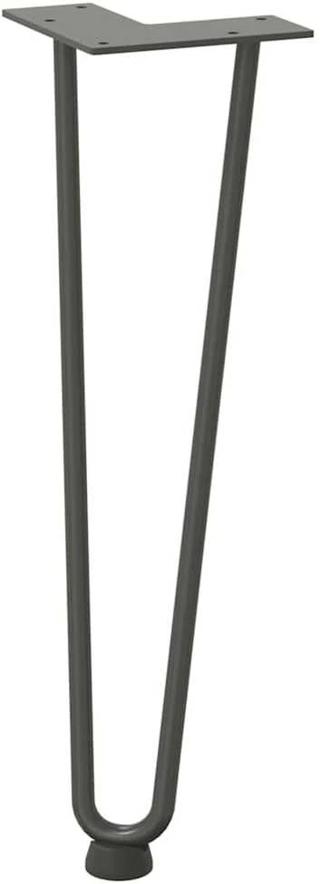 Kavos staliuko kojelės, 4 vnt., antracito spalvos, 42 cm, plienas, segtukai