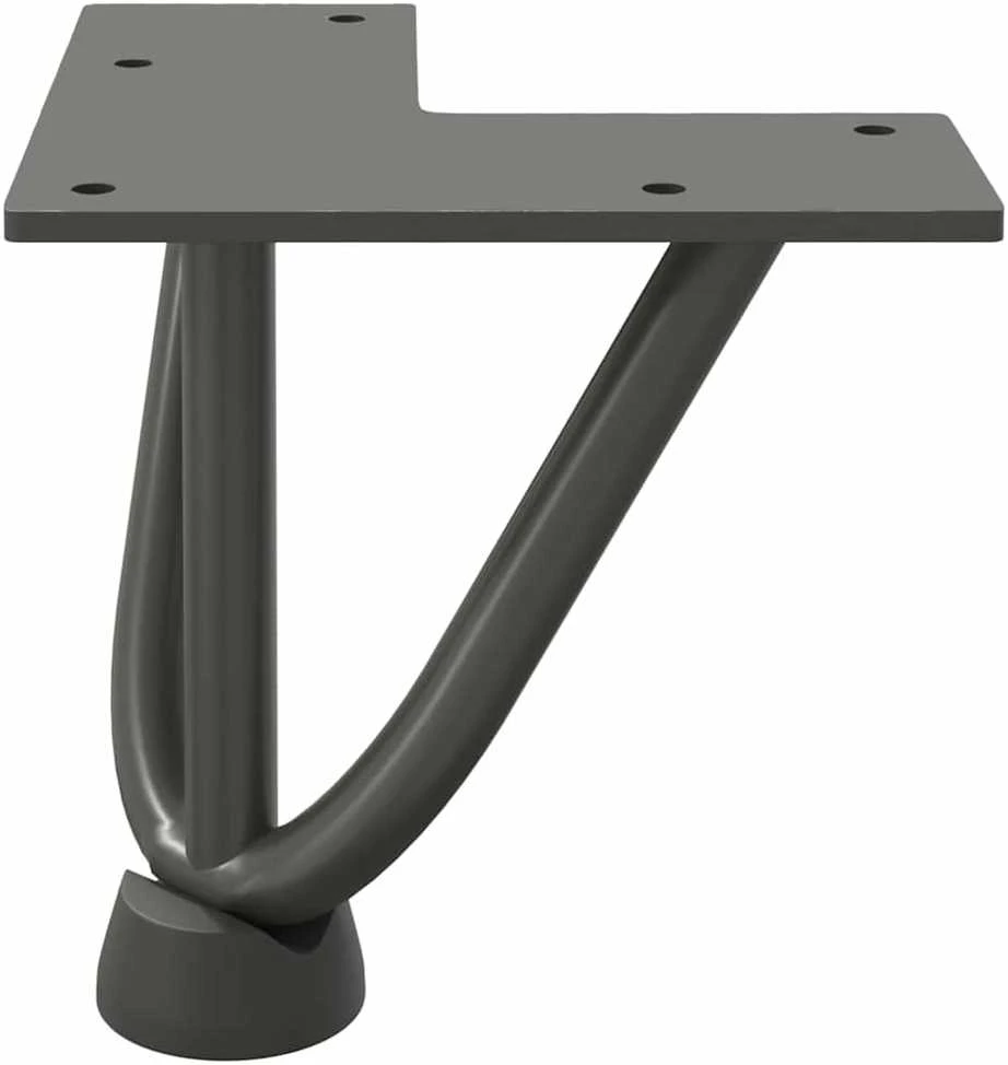 Kavos staliuko kojelės, 4 vnt., antracito spalvos, 10 cm, plienas, segtukai