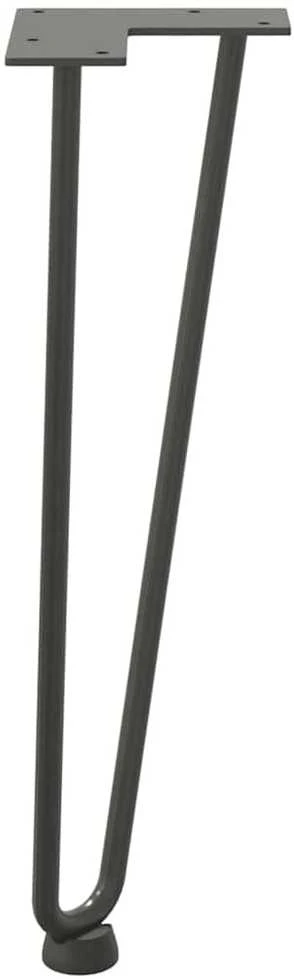 Kavos staliuko kojelės, 4 vnt., antracito spalvos, 42 cm, plienas, segtukai