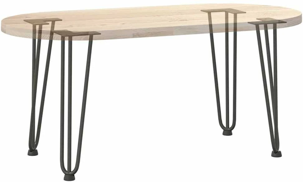 Kavos staliuko kojelės, 4 vnt., antracito spalvos, 42 cm, plienas, segtukai