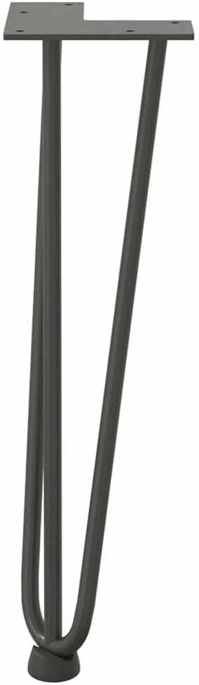 Kavos staliuko kojelės, 4 vnt., antracito spalvos, 42 cm, plienas, segtukai