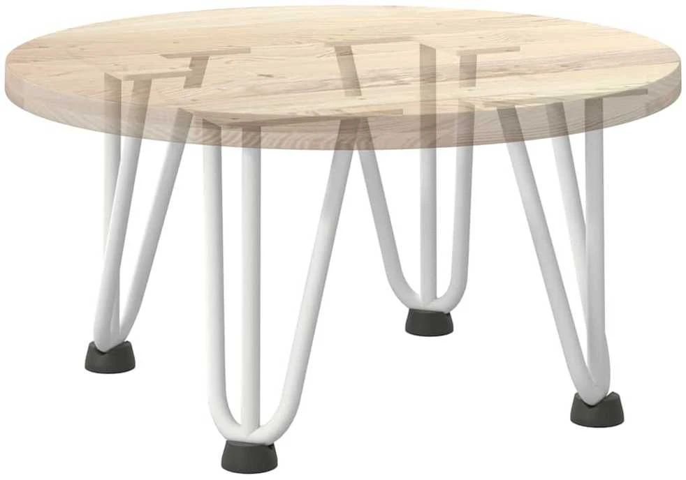 Kavos staliuko kojelės, 4 vnt., baltos, 20 cm, plienas, segtukai