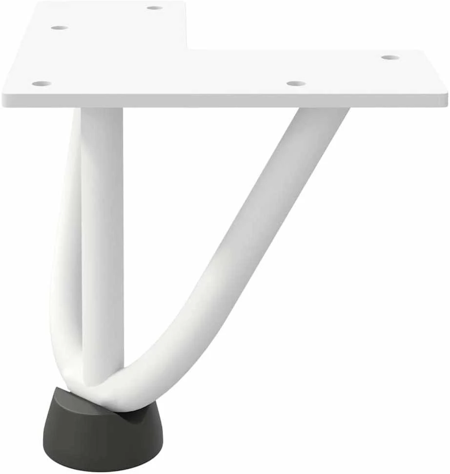 Kavos staliuko kojelės, 4 vnt., baltos, 10 cm, plienas, segtukai