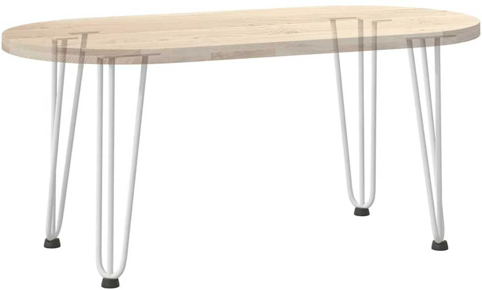 Kavos staliuko kojelės, 4 vnt., baltos, 42 cm, plienas, segtukai