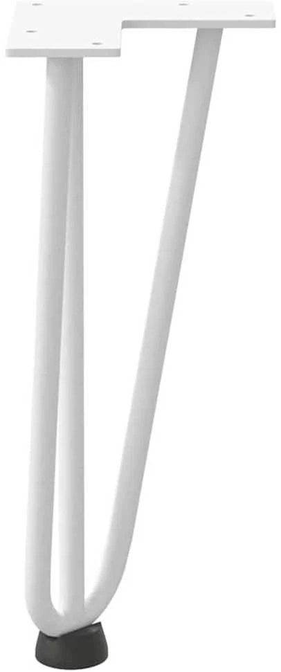 Kavos staliuko kojelės, 4 vnt., baltos, 30 cm, plienas, segtukai