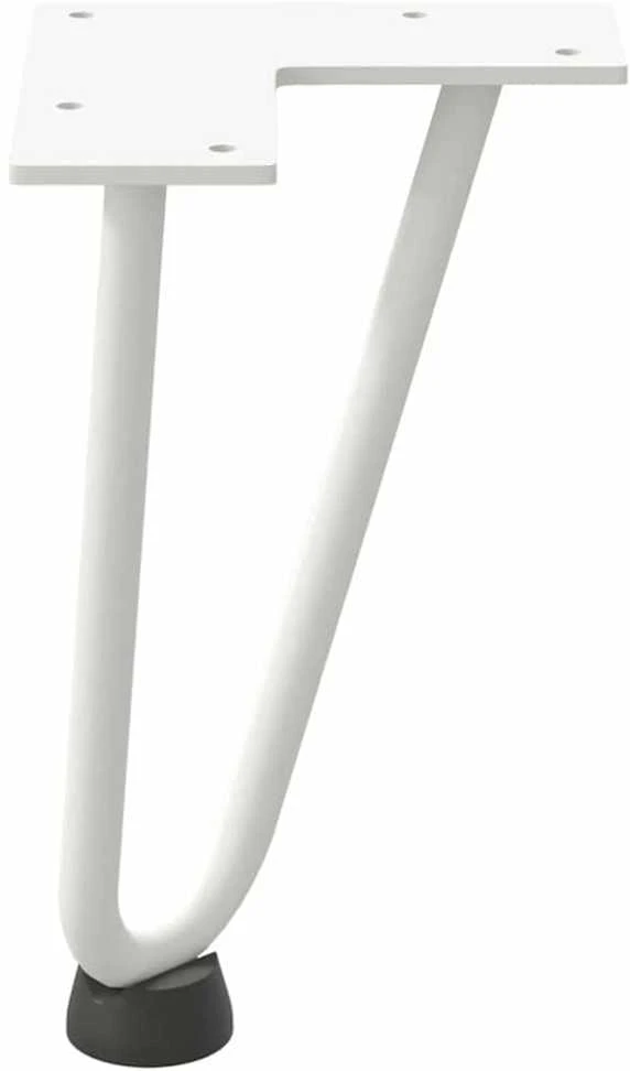 Kavos staliuko kojelės, 4 vnt., baltos, 20 cm, plienas, segtukai