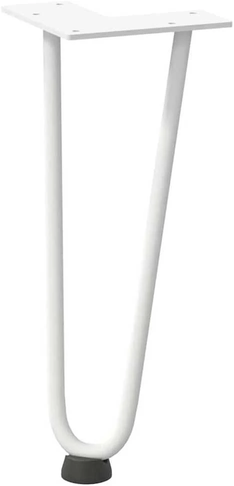 Kavos staliuko kojelės, 4 vnt., baltos, 30 cm, plienas, segtukai