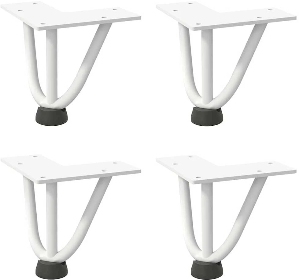 Kavos staliuko kojelės, 4 vnt., baltos, 10 cm, plienas, segtukai