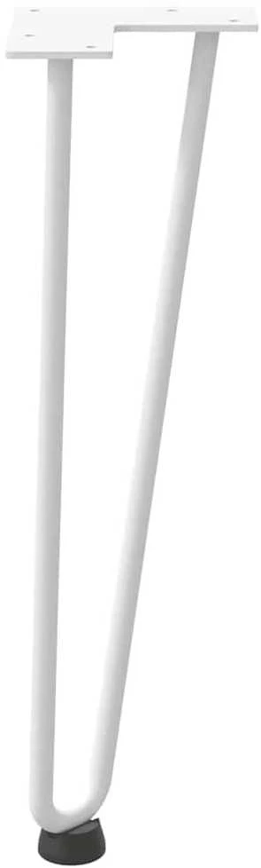 Kavos staliuko kojelės, 4 vnt., baltos, 42 cm, plienas, segtukai