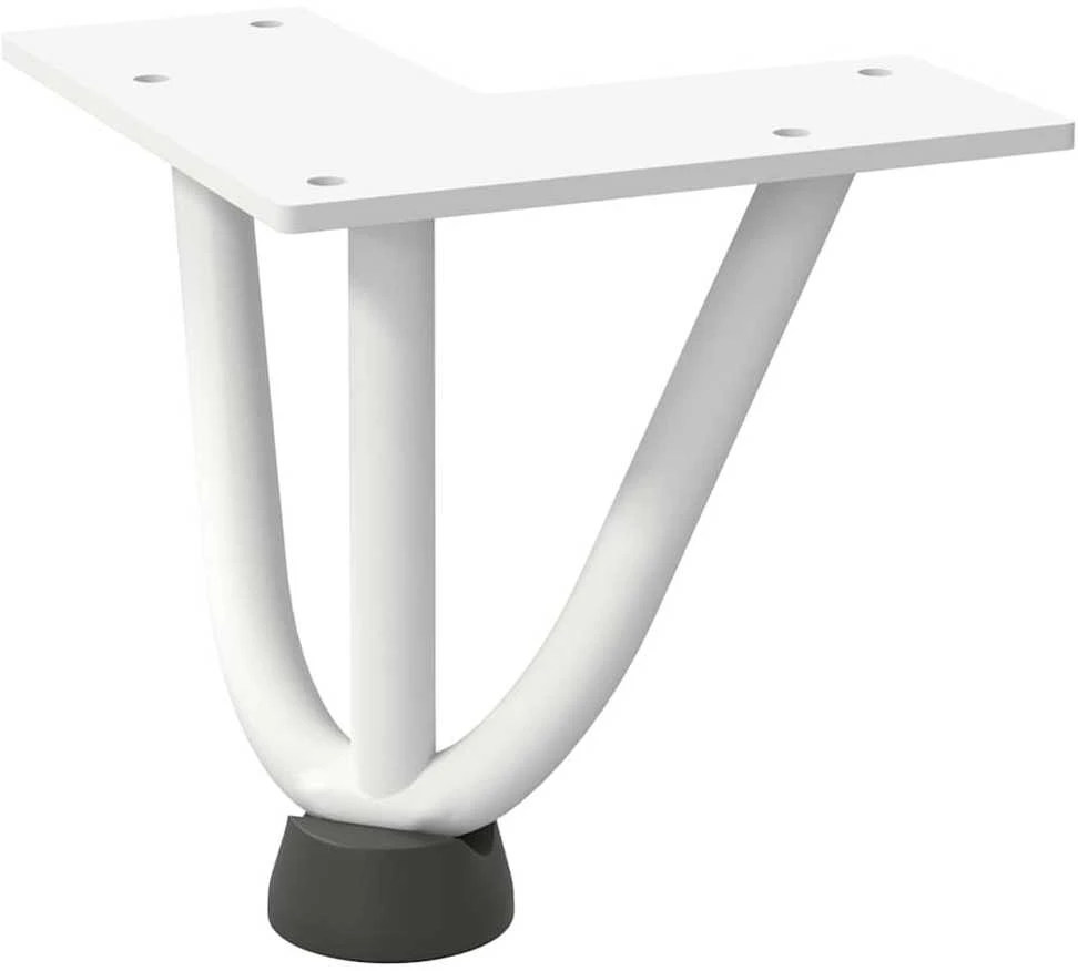 Kavos staliuko kojelės, 4 vnt., baltos, 10 cm, plienas, segtukai