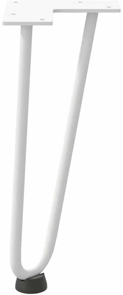 Kavos staliuko kojelės, 4 vnt., baltos, 30 cm, plienas, segtukai