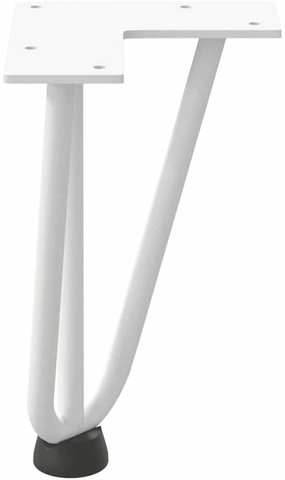 Kavos staliuko kojelės, 4 vnt., baltos, 20 cm, plienas, segtukai