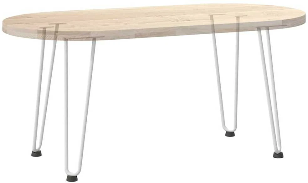 Kavos staliuko kojelės, 4 vnt., baltos, 42 cm, plienas, segtukai