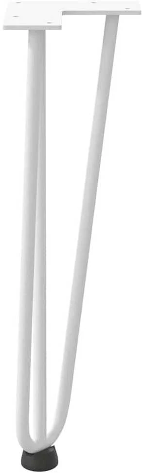 Kavos staliuko kojelės, 4 vnt., baltos, 42 cm, plienas, segtukai