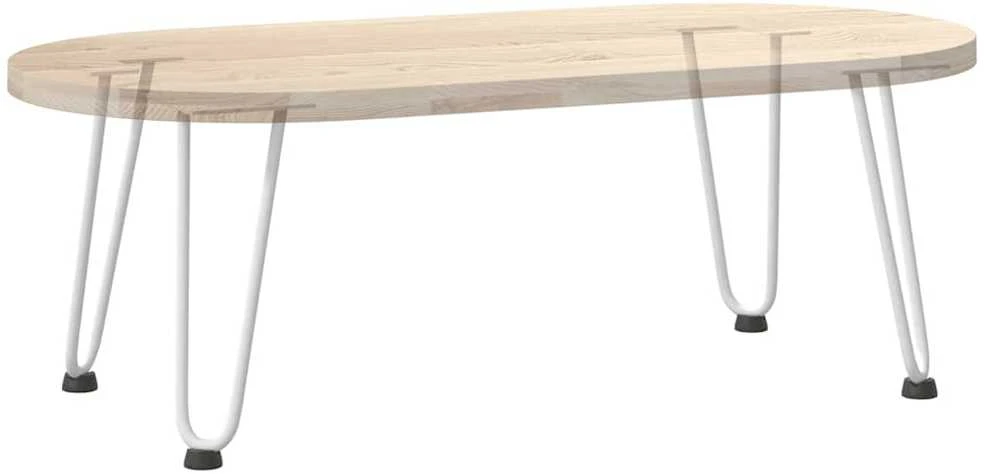 Kavos staliuko kojelės, 4 vnt., baltos, 30 cm, plienas, segtukai