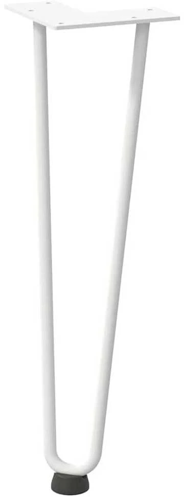 Kavos staliuko kojelės, 4 vnt., baltos, 42 cm, plienas, segtukai