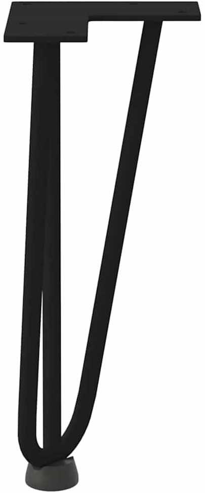 Kavos staliuko kojelės, 4 vnt., juodos, 30 cm, plienas, segtukai