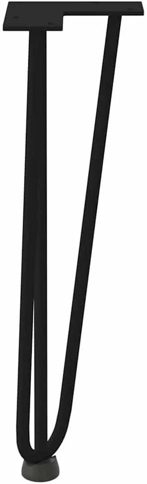 Kavos staliuko kojelės, 4 vnt., juodos, 42 cm, plienas, segtukai