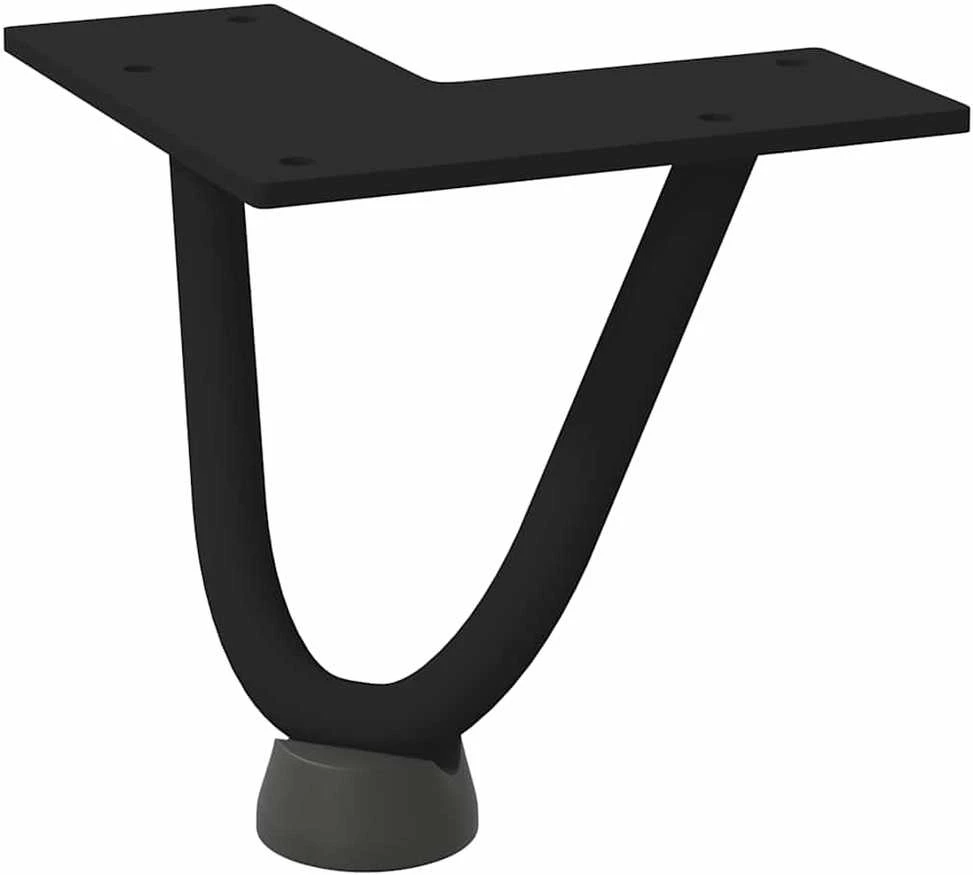 Kavos staliuko kojelės, 4 vnt., juodos, 10 cm, plienas, segtukai