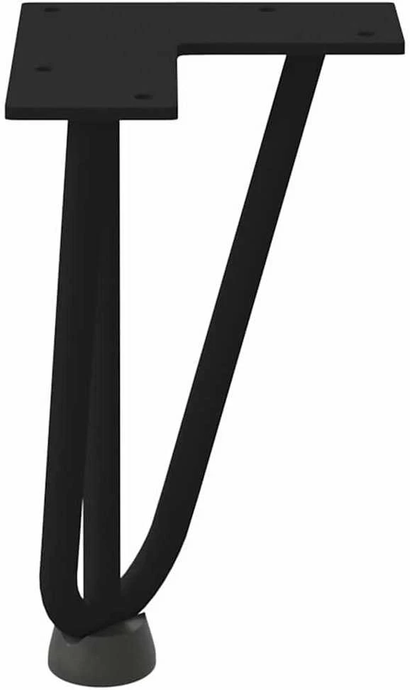Kavos staliuko kojelės, 4 vnt., juodos, 20 cm, plienas, segtukai