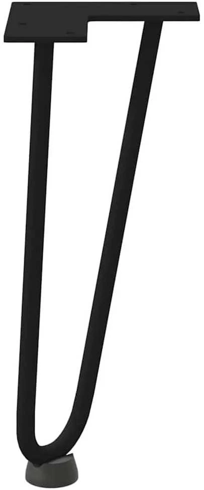 Kavos staliuko kojelės, 4 vnt., juodos, 30 cm, plienas, segtukai