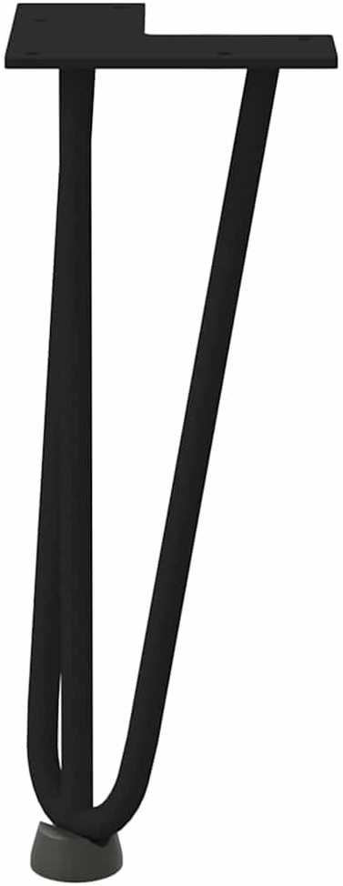 Kavos staliuko kojelės, 4 vnt., juodos, 30 cm, plienas, segtukai