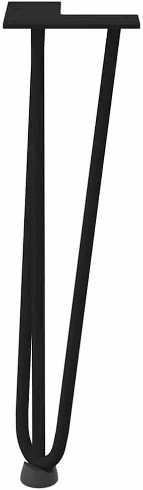 Kavos staliuko kojelės, 4 vnt., juodos, 42 cm, plienas, segtukai