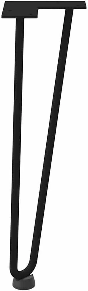 Kavos staliuko kojelės, 4 vnt., juodos, 42 cm, plienas, segtukai