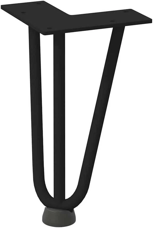 Kavos staliuko kojelės, 4 vnt., juodos, 20 cm, plienas, segtukai