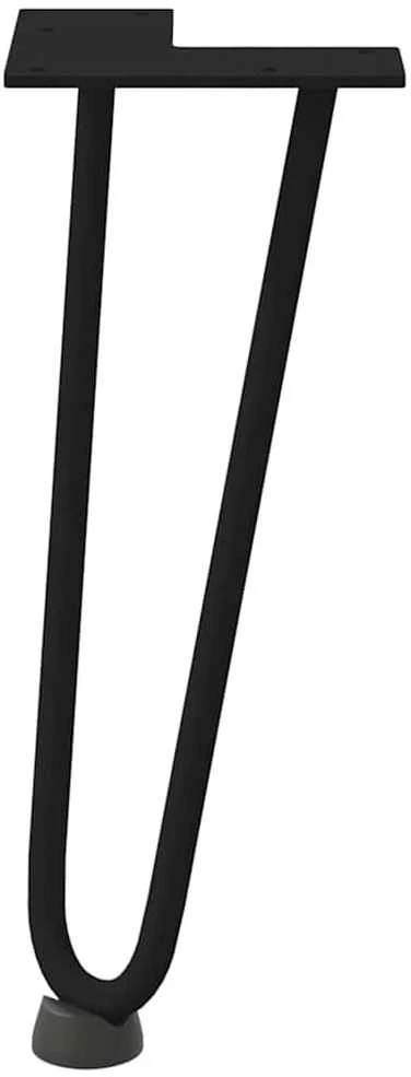 Kavos staliuko kojelės, 4 vnt., juodos, 30 cm, plienas, segtukai
