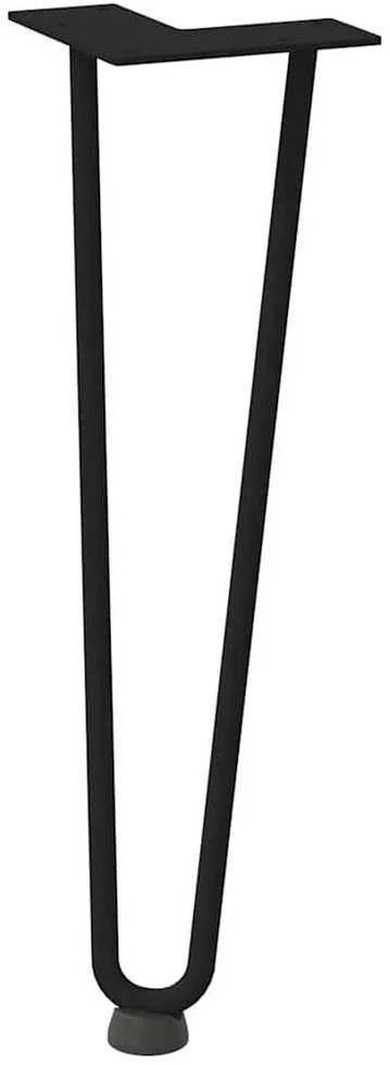 Kavos staliuko kojelės, 4 vnt., juodos, 42 cm, plienas, segtukai