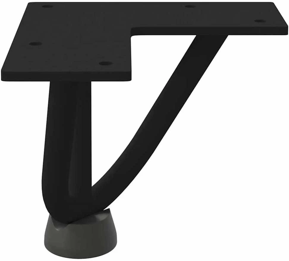 Kavos staliuko kojelės, 4 vnt., juodos, 10 cm, plienas, segtukai