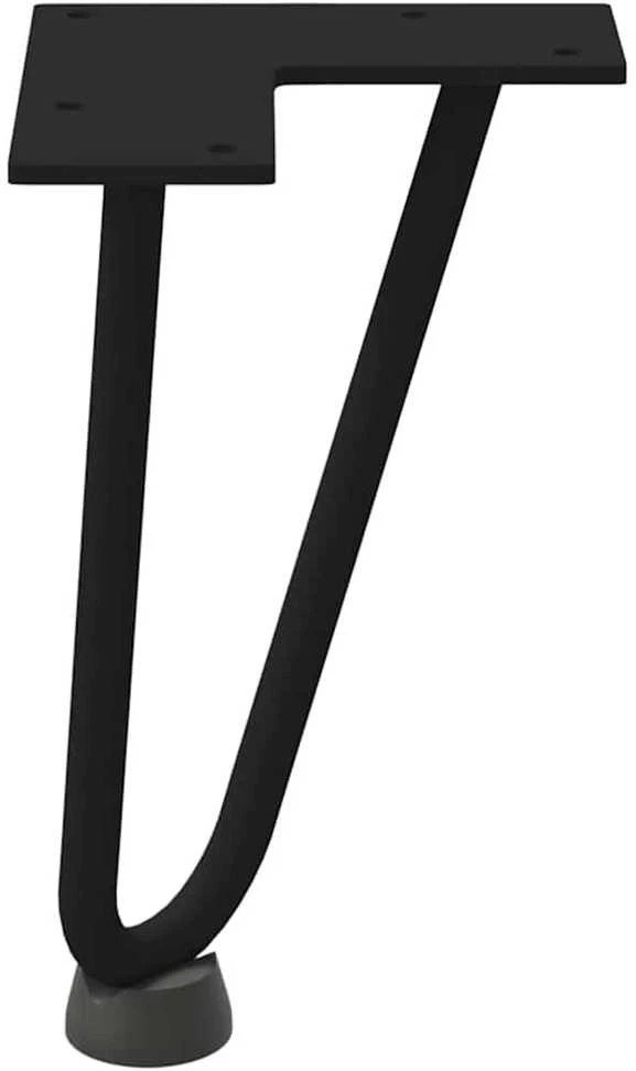 Kavos staliuko kojelės, 4 vnt., juodos, 20 cm, plienas, segtukai