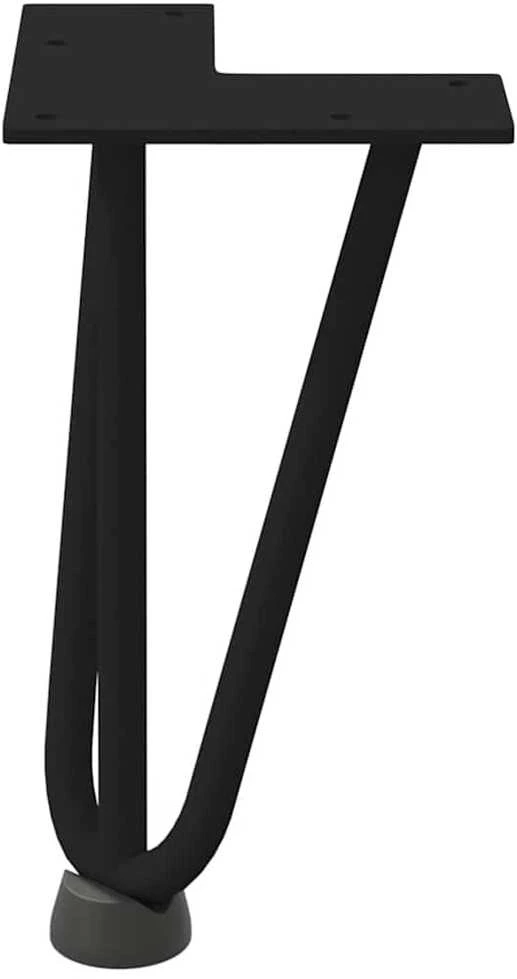 Kavos staliuko kojelės, 4 vnt., juodos, 20 cm, plienas, segtukai