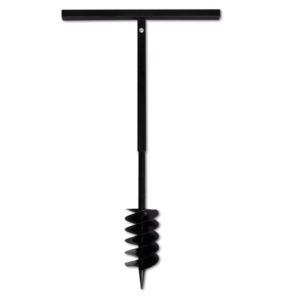 Plieninis 12 cm Žemės Grąžtas su Dvigubomis Spiralėmis, su Rankena