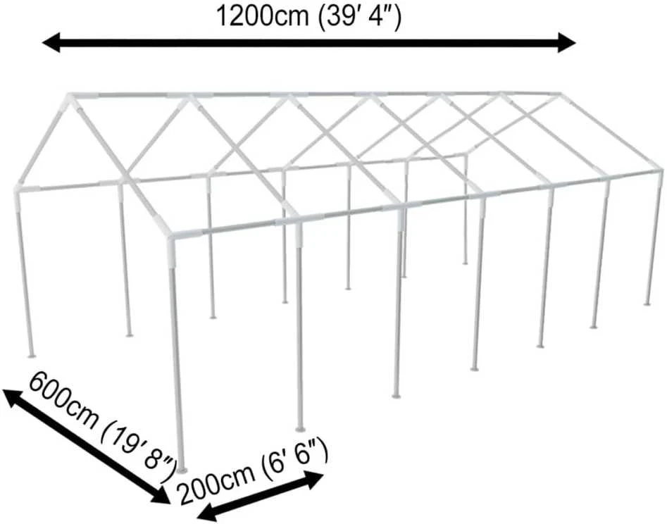 Plieno rėmas, 12 x 6 m, vakarėlių palapinei