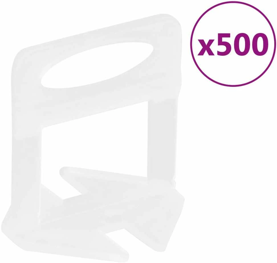 Plytelių lyginimo sistema, 250 pleištų, 500 spaustukų, 1,5mm