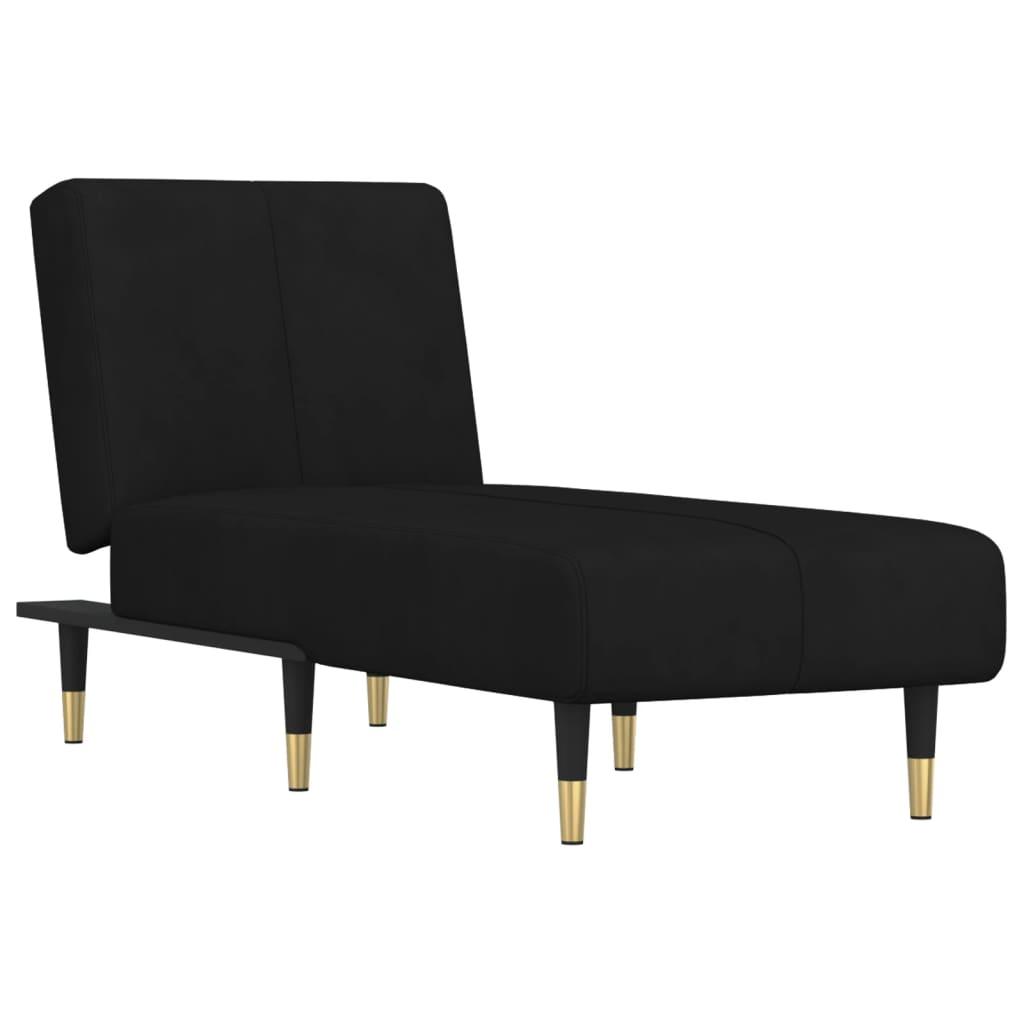 Sofa Poilsio gultas, juodos spalvos, aksomas