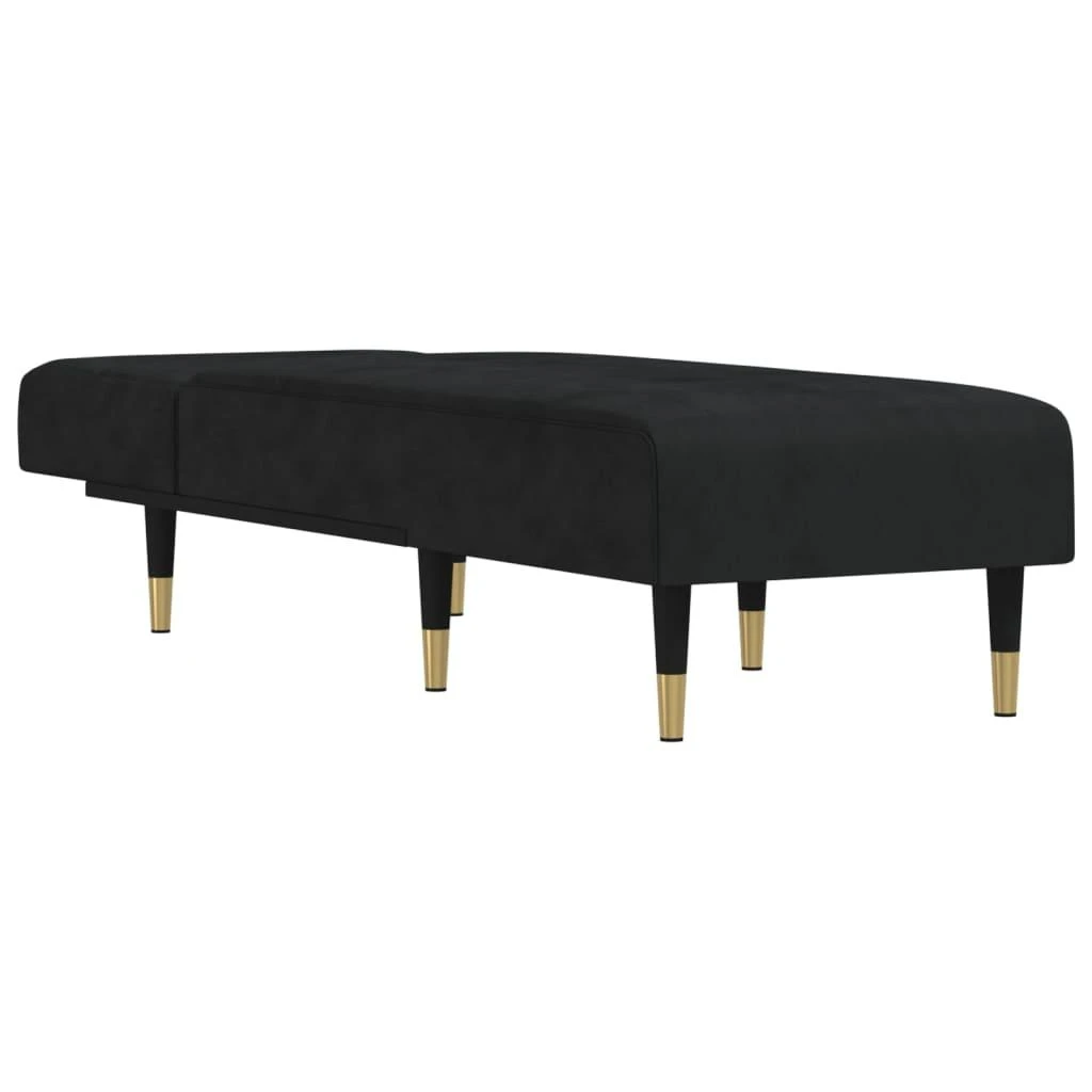 Sofa Poilsio gultas, juodos spalvos, aksomas
