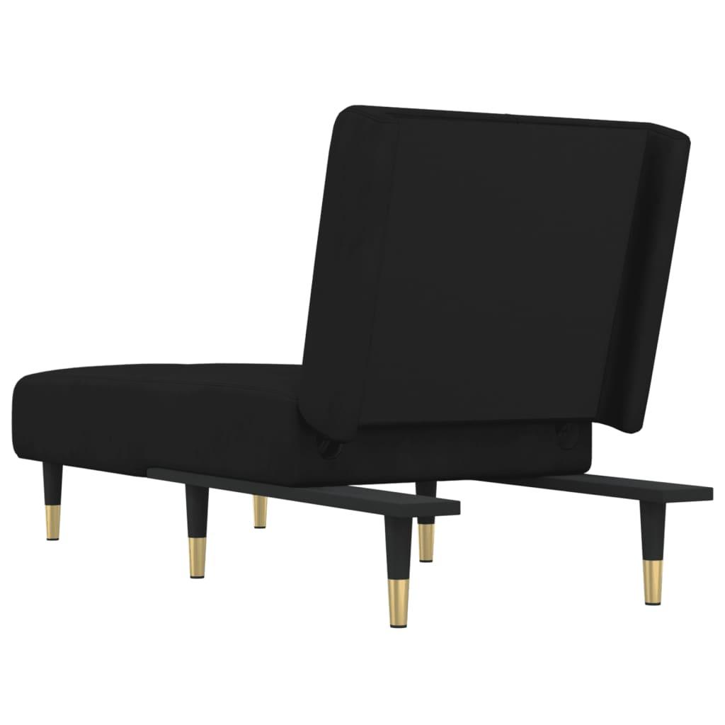 Sofa Poilsio gultas, juodos spalvos, aksomas