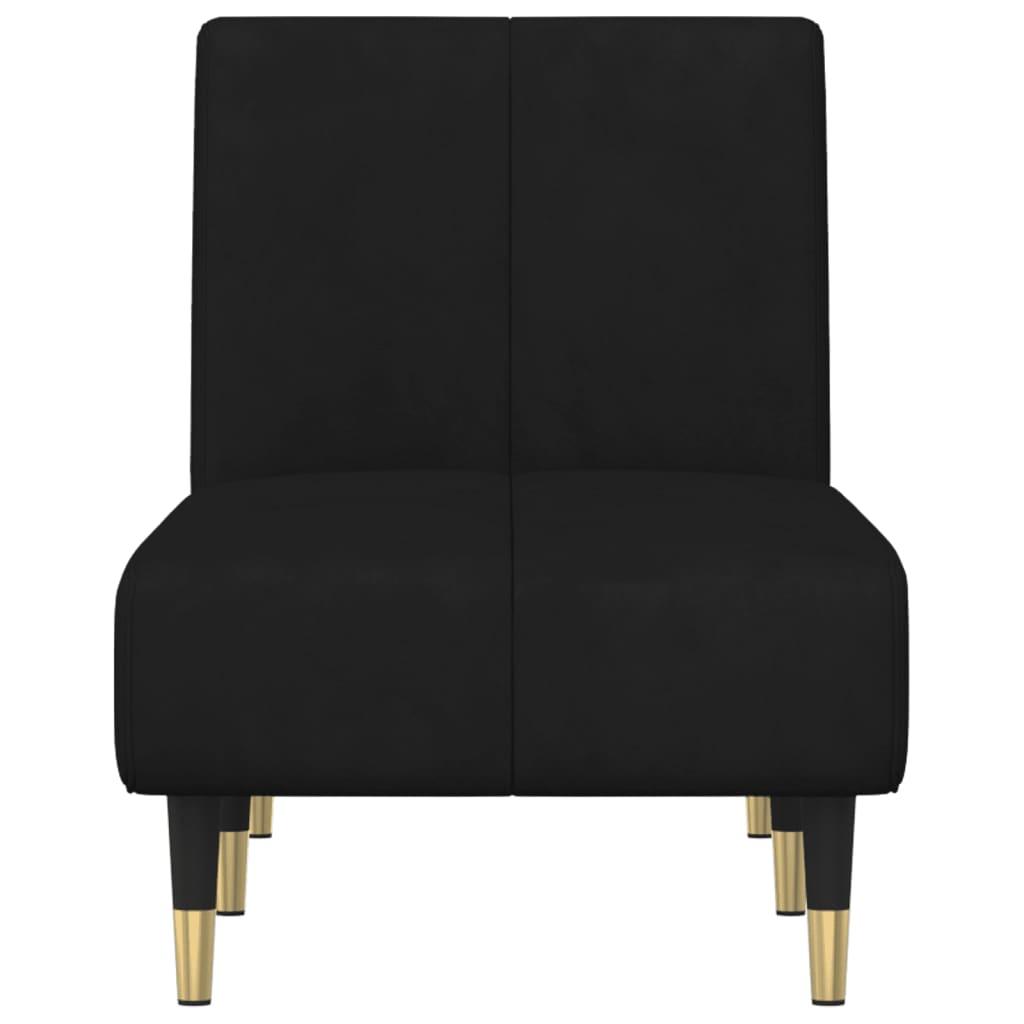 Sofa Poilsio gultas, juodos spalvos, aksomas