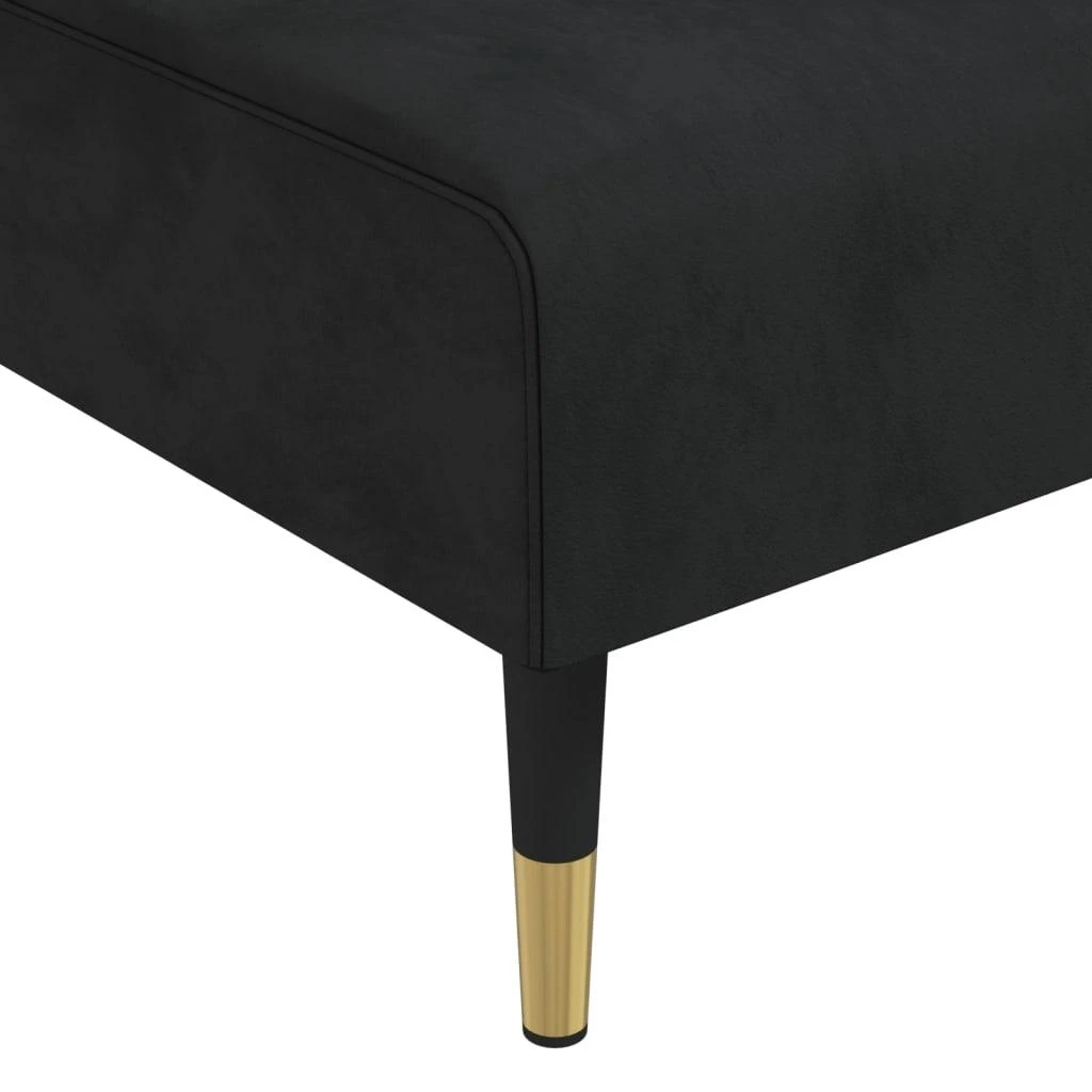 Sofa Poilsio gultas, juodos spalvos, aksomas